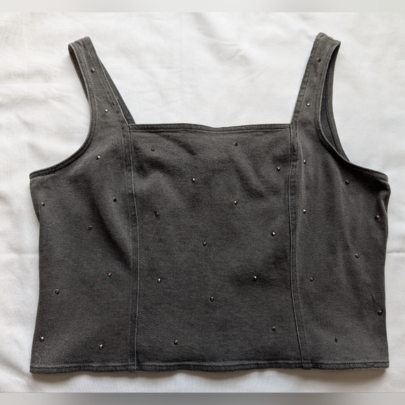 Bar III Gray Studded Tank Top - Picture 2 of 10
